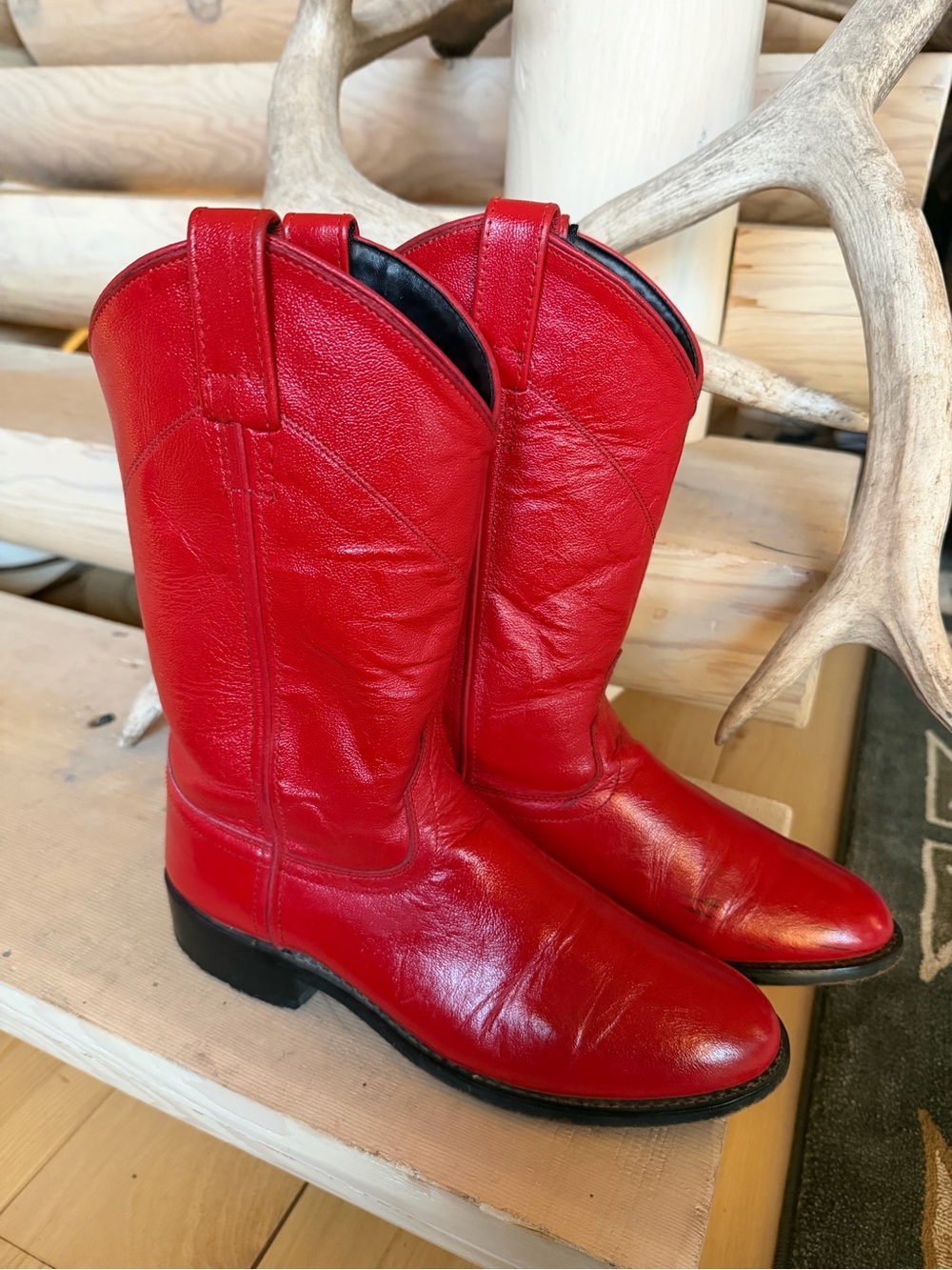 Women’s vintage roper Red Leather Western Boots